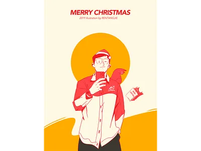 Merry Christmas 2019 design illustration logo 插图 设计