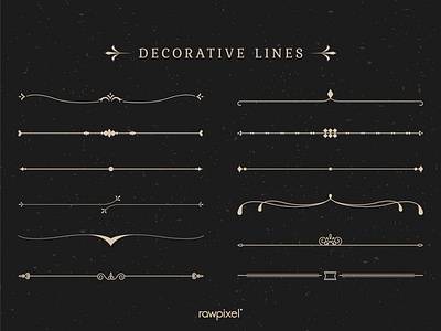 Vintage decorative line collection vectors beauty branding decor decorate decorative decorative lines design icon illustration lettering lines minimal spa