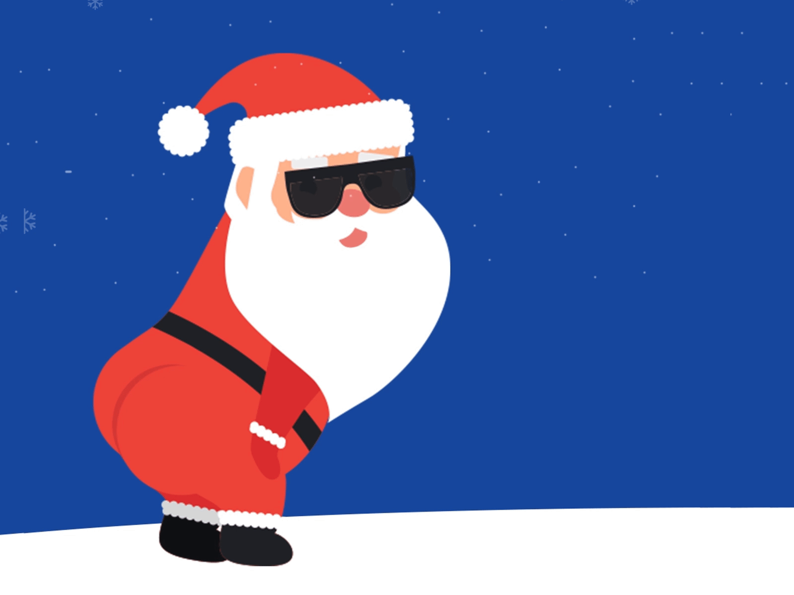 Merry Christmas 2d 2d animation 2d character animated illustration blue character animation christmas dance dancing design flat hohoho holyday illustration motion santa snow twerk twerkin winter