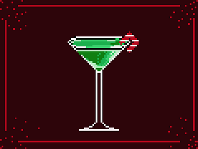 Holiday Grasshopper Cocktail art challenge christmas daily illustration pixel pixel art