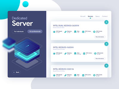 Dedicated Server Order design hosting page design server ui ux ui design