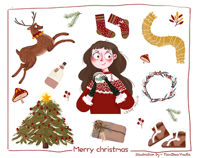 Merry Christmas design illustration illustrations illustrator