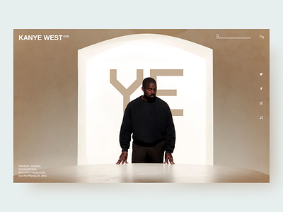 KANYE WEST kanhyewest kanye minimalist typography ui uiux web webdesign website ye yeezus yeezy