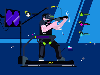 virtual reality games design dribbble game graphic design illustration technology vector vr