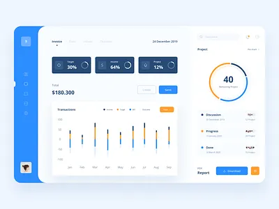 Invoice Dashboard app dashboard income invoice minimalist monitoring project report ui wallet