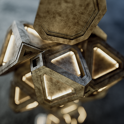 Sacred Cubes 3d cinema4d design gfx gold graphic photoshop sacred