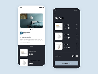 Furnishings app design illustration
