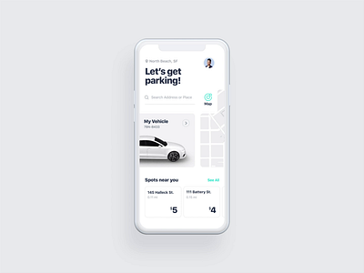 #18 Parking Interaction Concept 3d after affects after effects animation app design book booking car clean face id interaction location map mobile parking payment purchase reserve spot white