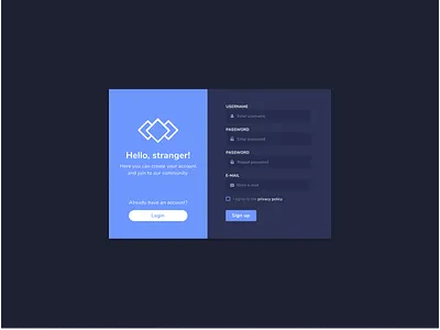 Sign up dark dark form sign in sign up sign up page web design