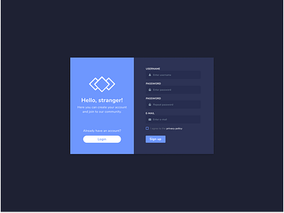 Sign up dark dark form sign in sign up sign up page web design