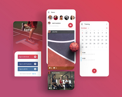 New Training App android app design apple application backround bg mobile pink red soft training training app uiux user interface userinterface ux uxdesign uxui web