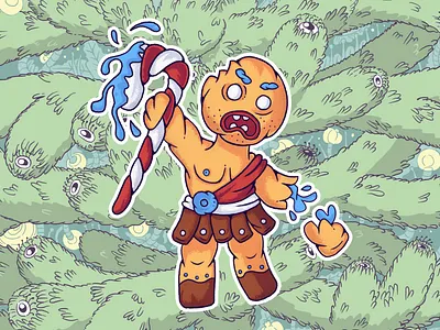 Scary Christmas - Sparta cookie ! character character design christmas cookie design flat holiday illustration merry monster sparta xmas