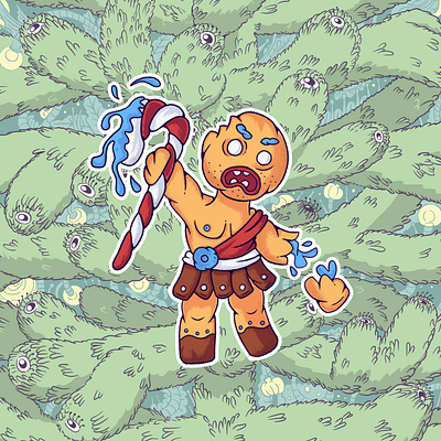 Scary Christmas - Sparta cookie ! character character design christmas cookie design flat holiday illustration merry monster sparta xmas