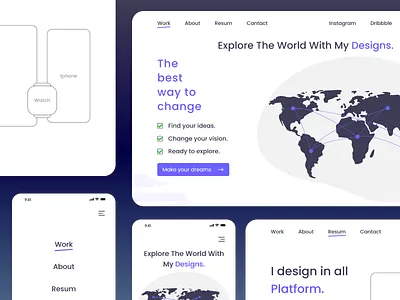 Landing service page for Designers. branding design designer drawing dribbble illustration landing page portfolio service typography ui uidesign ux uxdesign web webdesign website website design