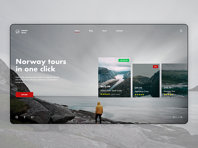 Norway tours clean design design nature norway tours travel ui uiux ux