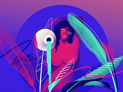 Aquarius aquarius female flat futuristic glow illustration neon retro retrofuturism retrowave vector