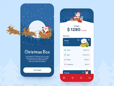 Christmas Box App balance budget cristmas finance fintech gift holidays mobile mobile app money wallet