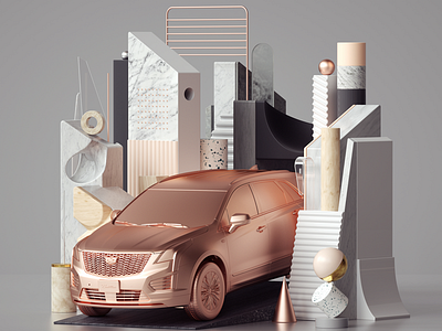 Cadillac XT5 Illustration 3d cinema4d illustration inspiration modern octane set design