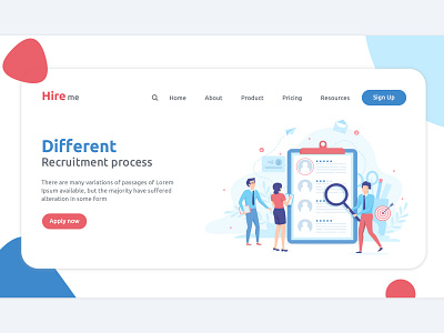 Recruitment website landing page banner ads banner design website builder website concept website design