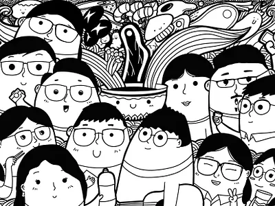 Enjoy hotpot together 2d 2d art brand character chibi design doodle doodleart drawing illustration indentity sketching trending