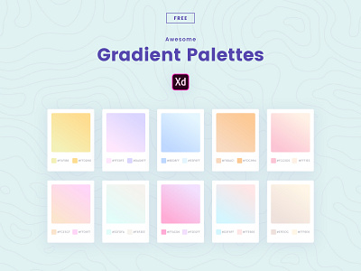 Freebie | Gradient Palettes adobe adobe xd branding color palette creative freebie freebies gradient illustration logo typography ui webdesign website