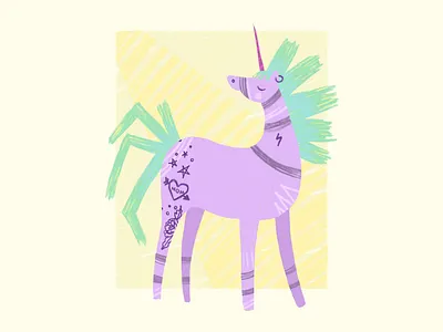 Punk Rock Unicorn children book illustration childrens illustration design digital illustration illustration illustrator rock and roll unicorn