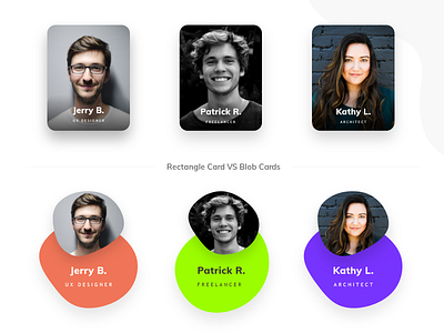 Rectangle Card Vs Blob card app card deck cards ui design minimal typography ui ux
