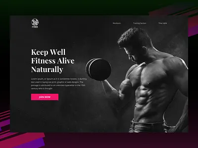 Fitness Website banner design designer fitness gym gym logo logo typogaphy uiux workout