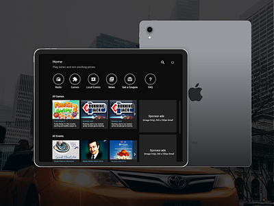 Entertainment App for Taxi’s design ipad mobile app tablet type ui ui ux ui design uiux ux web app web design website