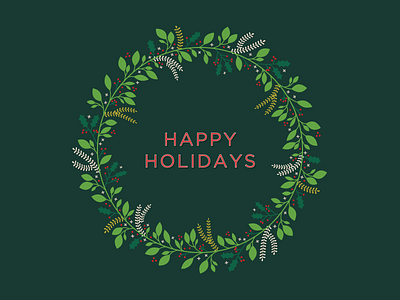 Happy Holidays christmas graphic design holiday holly illustration wreath
