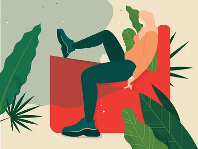 Chilling chill girl illustration illustrator modern relaxed rest vector woman