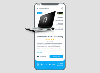 Alienware eCommerce App app dailyui productdesign ui ux uxdesign uxui