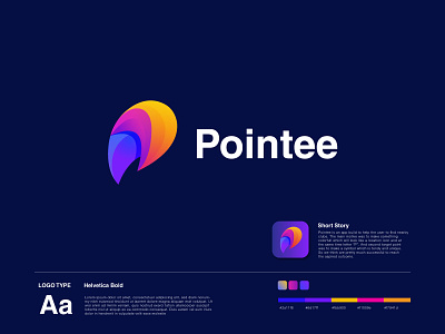 Pointee Logo Exploration app logo brand identity branding branding design colorful logo iconography letter logo location logo logo logo mark logodesign logotype modern logo p logo pointee rainbowlogo tech logo techlogo trendy logo visual design