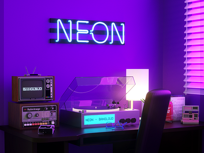 Cover Art - Neon by Bangloud 3d 3d art 3d artist 3d design 3d illustration 3dart c4d cinema 4d cinema4d design octane octane render octanerender