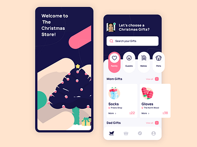 The Christmas Store app christmas design illustration inspiration store ui ux