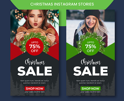 Christmas instagram stories red green Premium Psd 3d design christmas card design food food and drink icon logo social media banner social media templates socialmedia uidesign vector