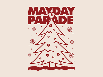 Mayday Parade apparel apparel design band band merch christmas clothing design holidays illustration mayday parade merch shirt snowflakes tee tree vector xmas