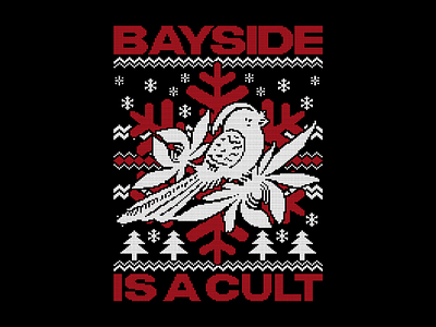 Bayside apparel apparel design band band merch bayside bird christmas clothing cult design holidays illustration merch snowflake sweater texture ugly christmas sweater vector xmas