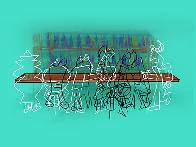 Bar Scene alcohol bar drawing drinking people