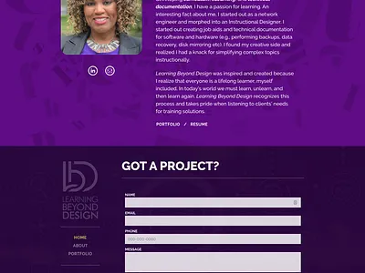 Learning Beyond Design Portfolio Site branding design ui web