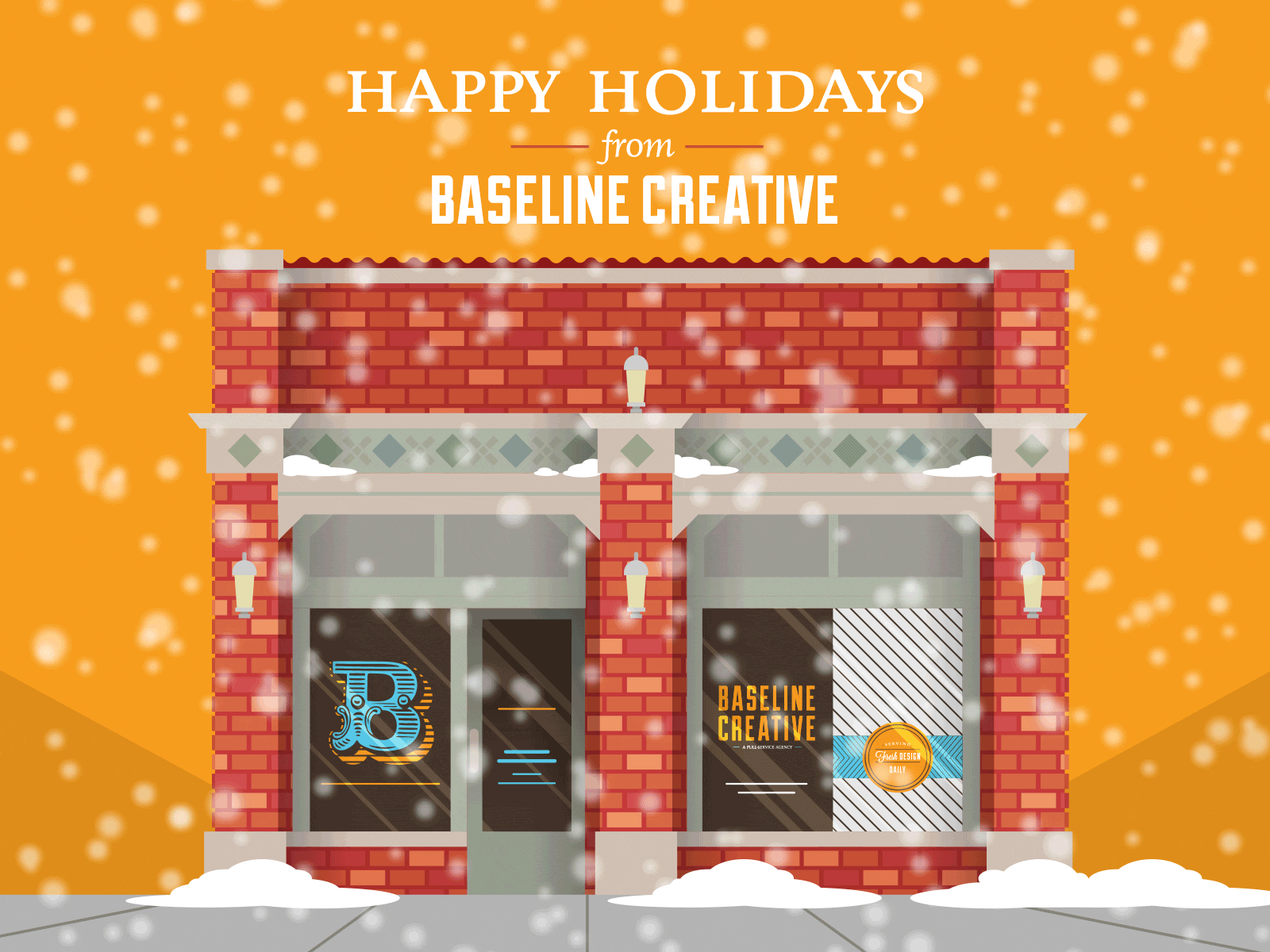 Happy Holidays baseline creative christmas holiday illustration snow vector winter
