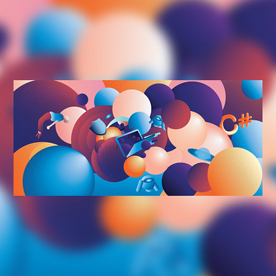 rounded colorful world character colors cybersecurity gradients graphic design illlustration illustrator noise pallete programming radial rounded shapes