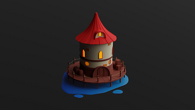 Lone Tower 3d 3d art blender blender3d cute house medieval tower toy