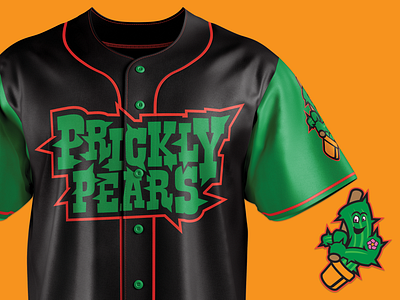 Prickly Pears baseball cactus flower jersey logo mockup sports