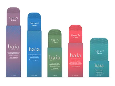 haia, Happy As I Am Skincare Packaging branding branding design graphic design layout logo packaging packaging design print print design skincare typography