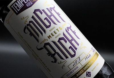 Might Meets Right - Temperance Beer Co. Imperial Stout beer branding beer label beer label design beer packaging package design