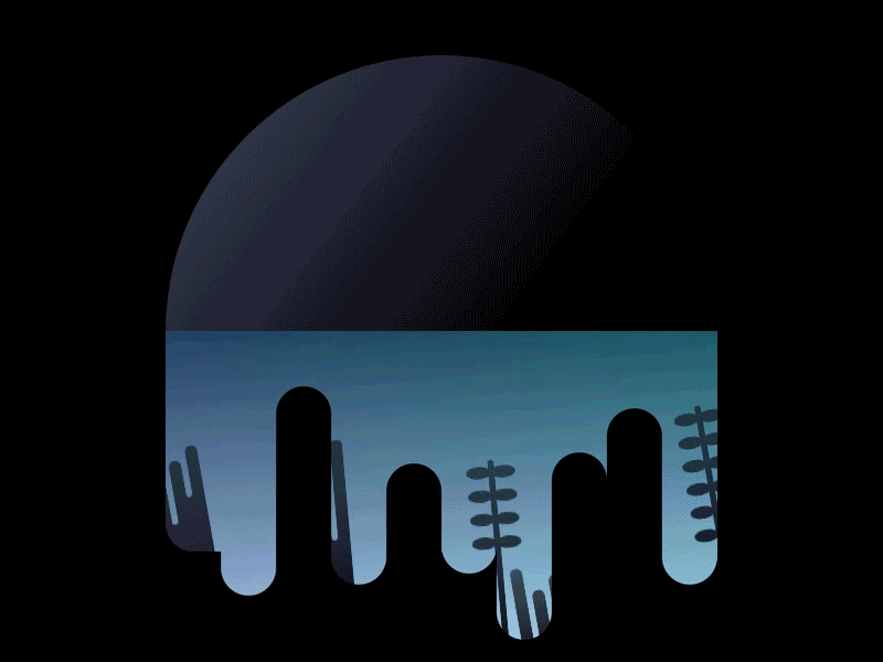 Sunrise and Sunset GIF Animation animate animation colorful flat gif illustration illustrator minimal moon ocean principle retro sun sunrise sunset vector
