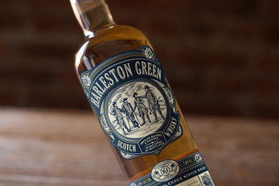 Harleston Green Scotch Whisky bottle label liquor branding liquor label package design packaging whisky