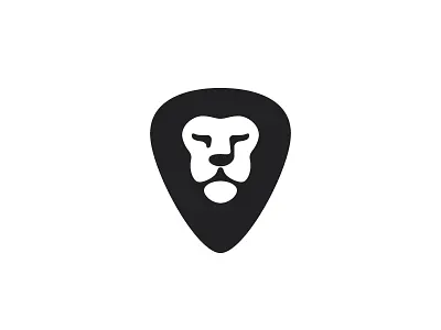Music Lion Logo award winning black book12 eighth note guitar pick lion logo logo lounge logolounge logolounge12 logomark mark negative space plectrum quaver vector winner