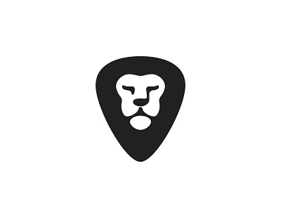 Music Lion Logo award winning black book12 eighth note guitar pick lion logo logo lounge logolounge logolounge12 logomark mark negative space plectrum quaver vector winner